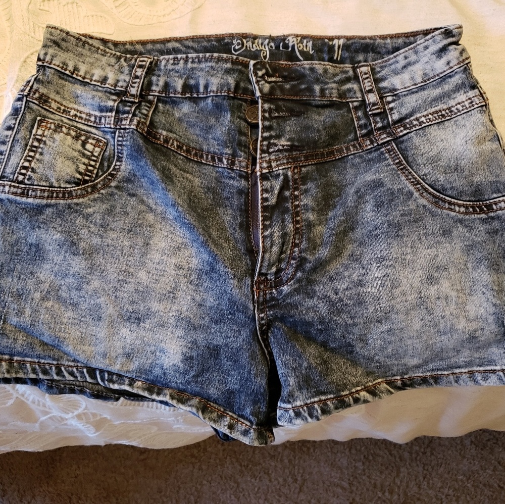 High waisted jean shorts